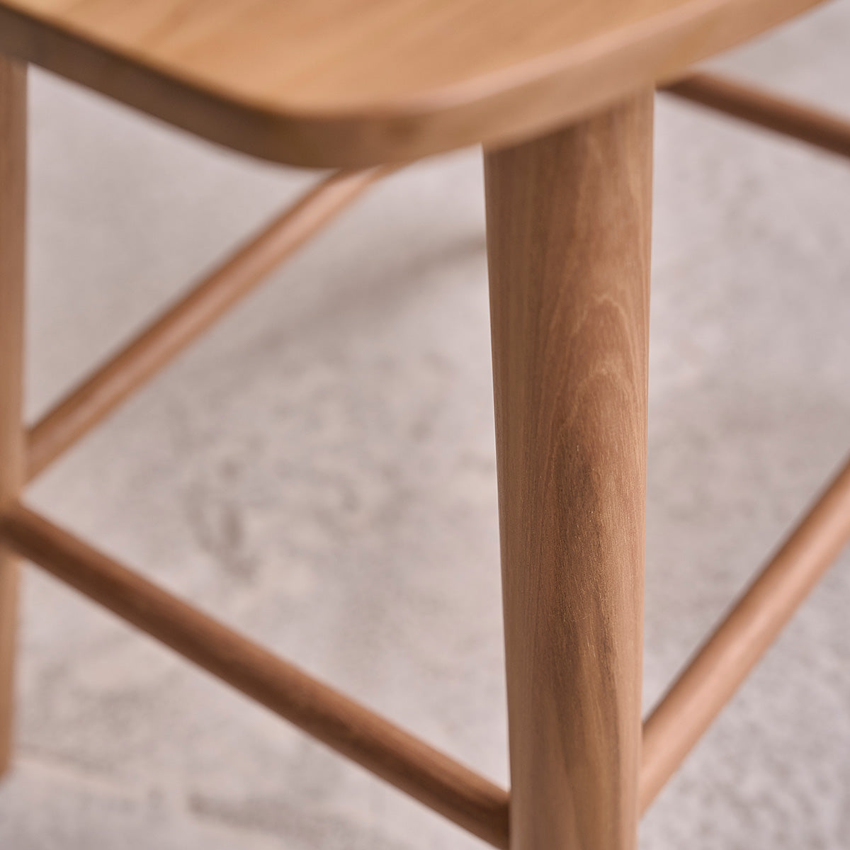 AMBRE - Tabouret de bar en teck massif 45 cm