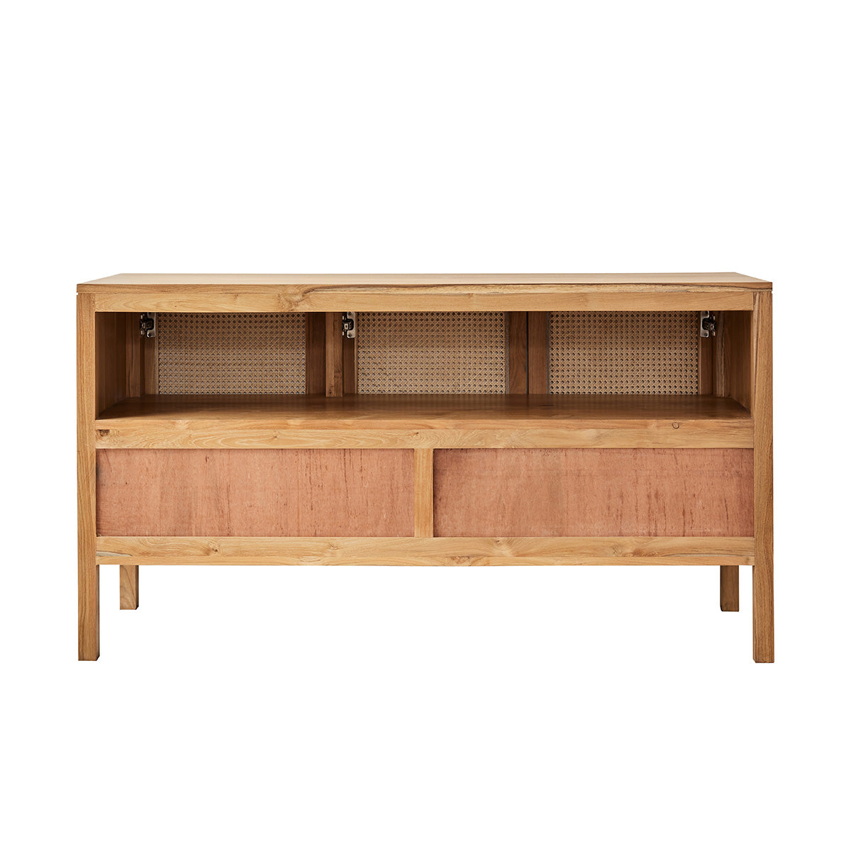 ELIOTT - Meuble sous vasque en teck massif et cannage 145 cm