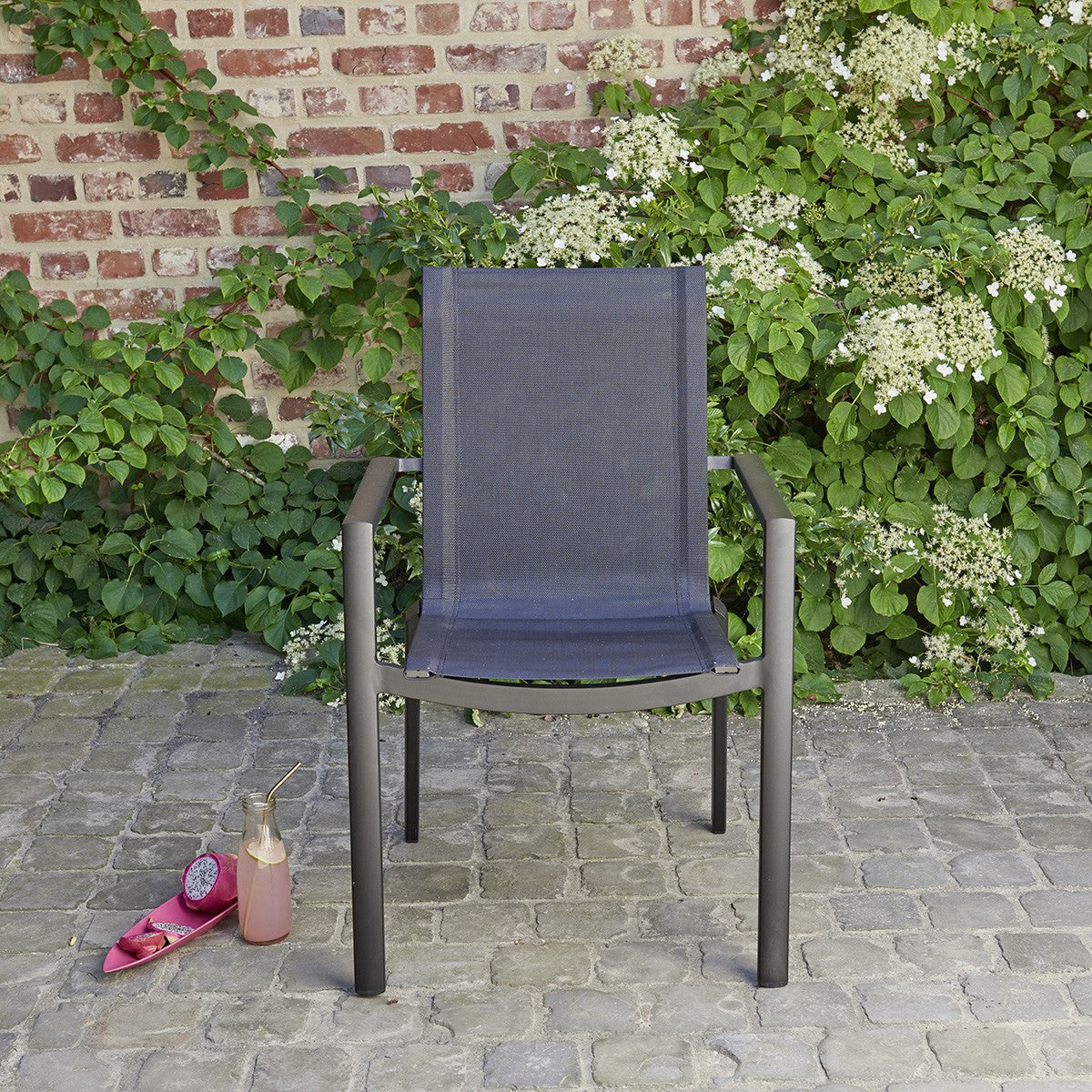 BALISTAR - Fauteuil de jardin en aluminium et textilène gris