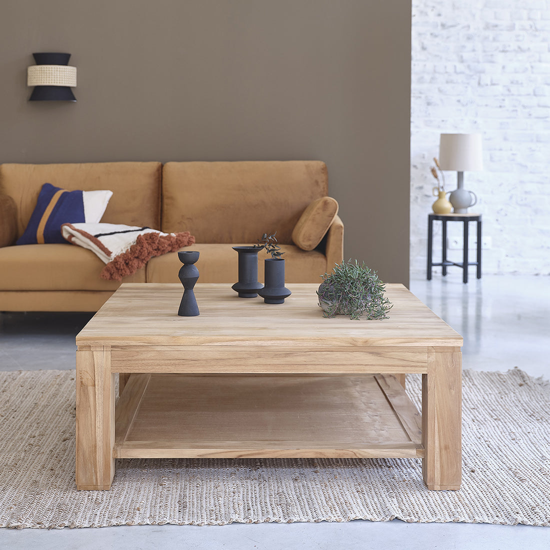 BOSTON - Table basse en teck massif 100 cm