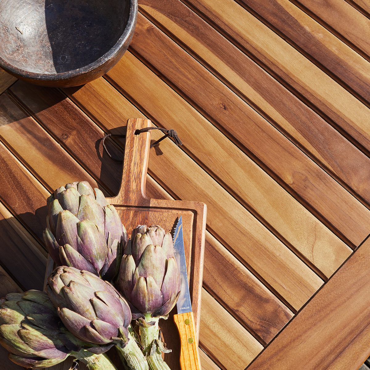BALI - Table de jardin en teck huilé massif extensible ovale 6/8 pers.