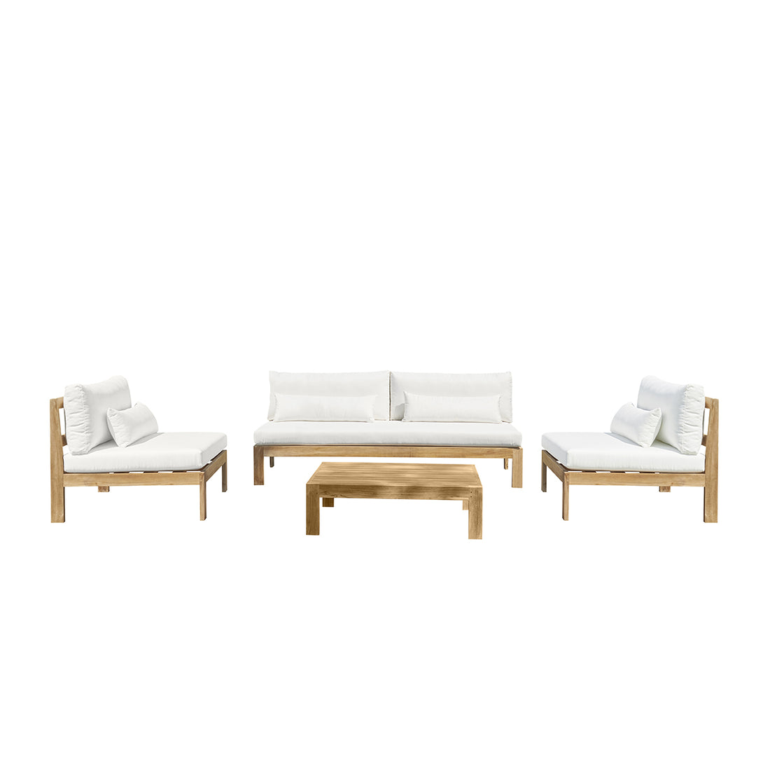 PALMA - Salon de jardin en teck massif blanc