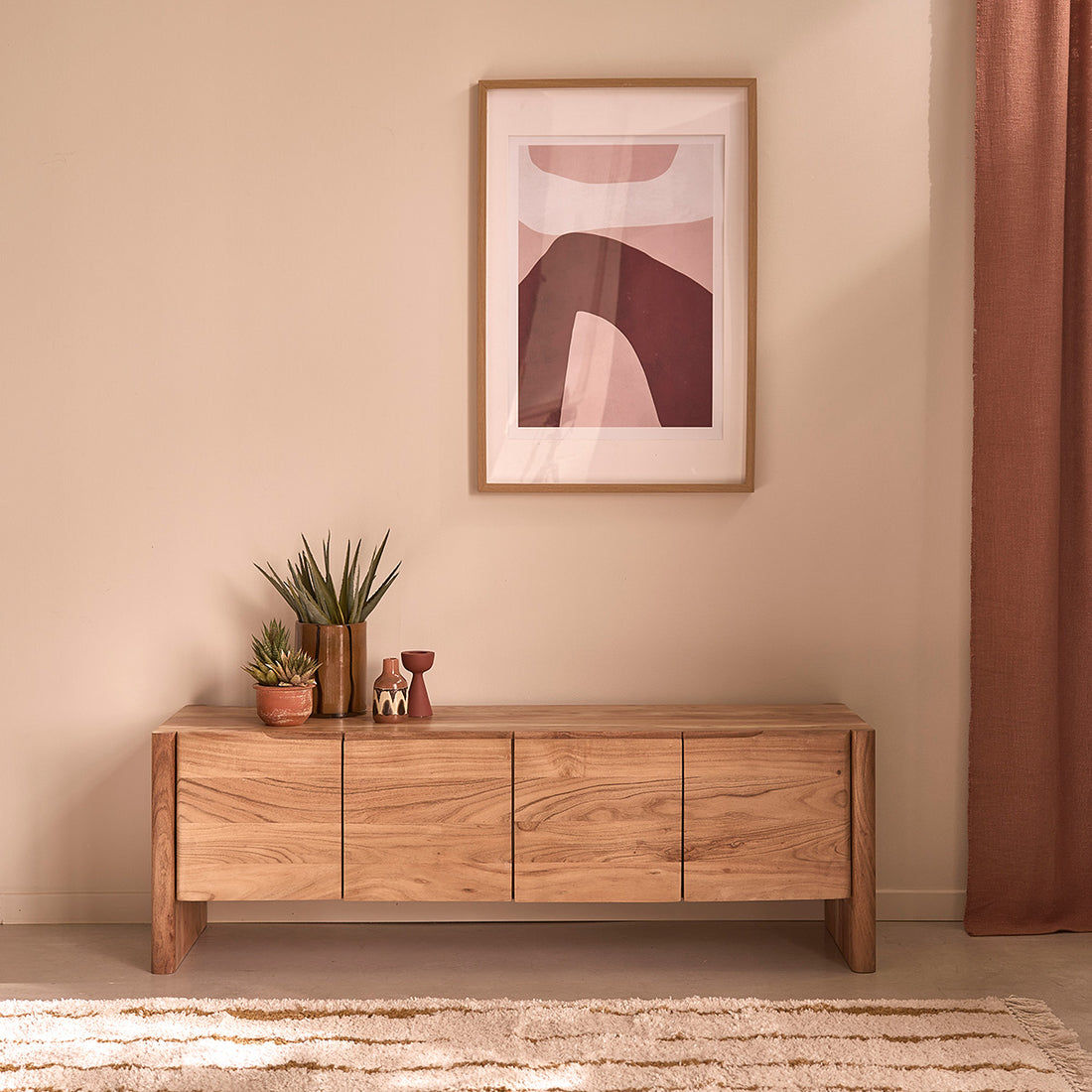 CALI - Meuble TV en acacia massif 150 cm