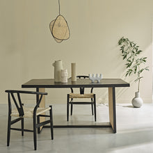 Table en manguier massif et cannage 6 pers.