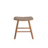 Tabouret de bar en teck massif et assise à rayures 45 cm