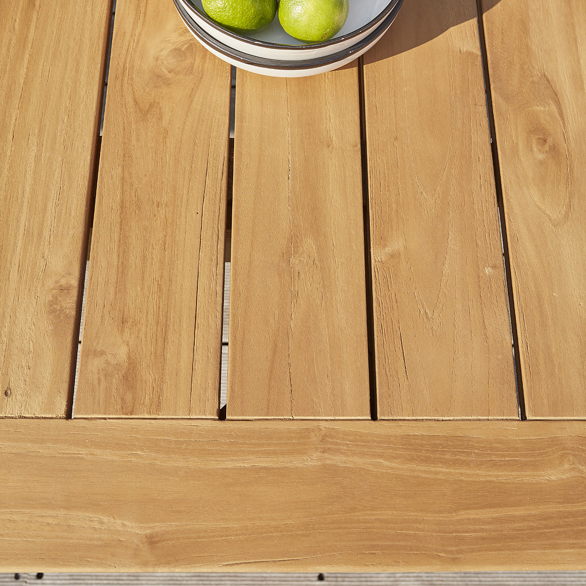 HORTENSE - Salon de jardin en teck massif recyclé extensible 10/12 pers.