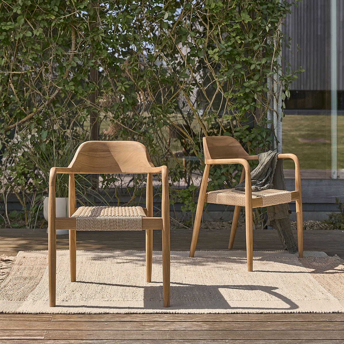 ALIZÉ - Fauteuil de jardin en teck massif et cordage