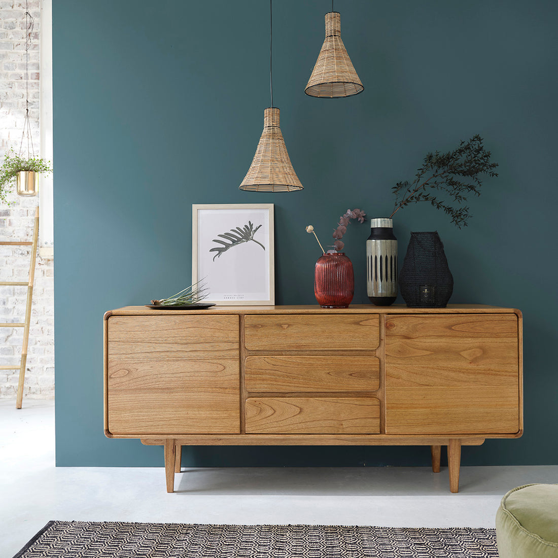 LISON - Buffet vintage en mindi massif 180 cm