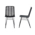 Lot de 2 chaises en rotin et métal noires