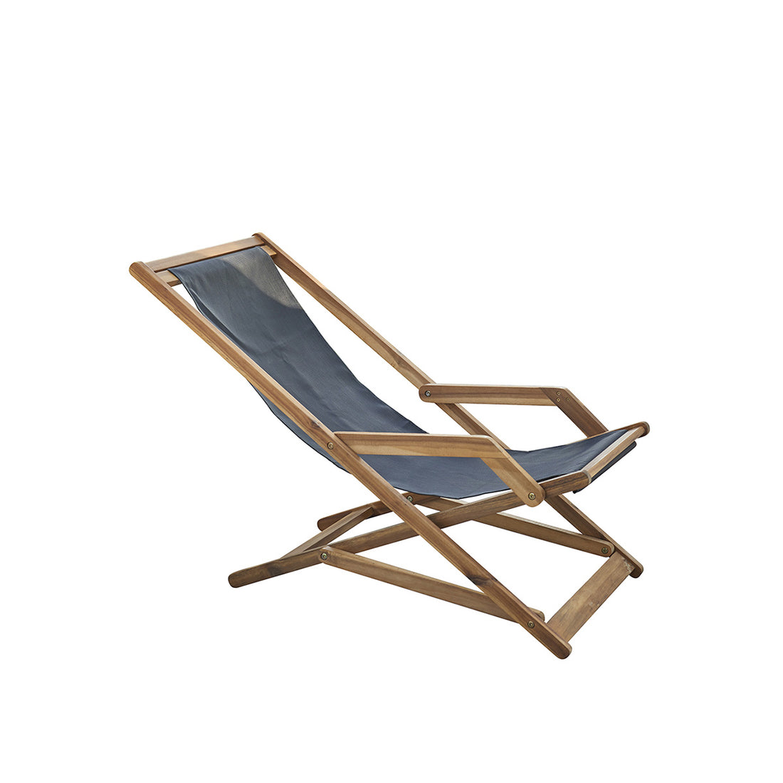 HANOÏ - Transat noir en acacia massif et textilène