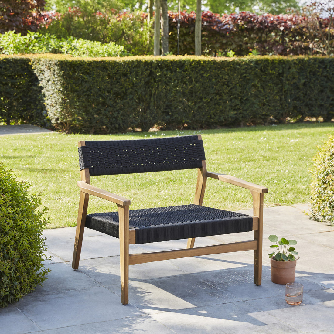 ESTHER - Fauteuil de jardin en teck massif et cordage