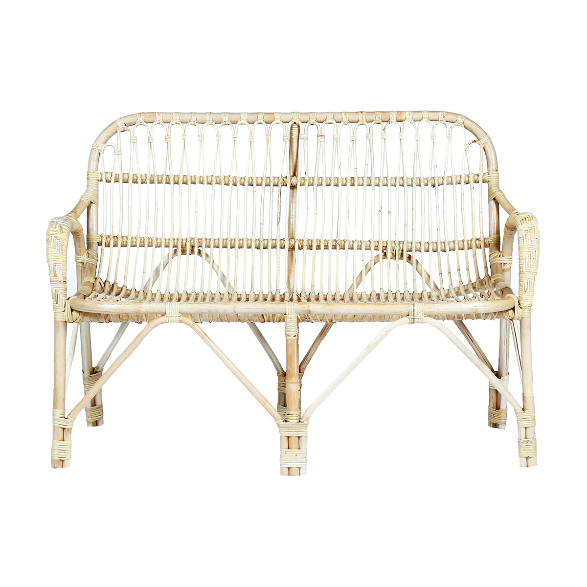 PAOLA - Banquette en rotin vintage