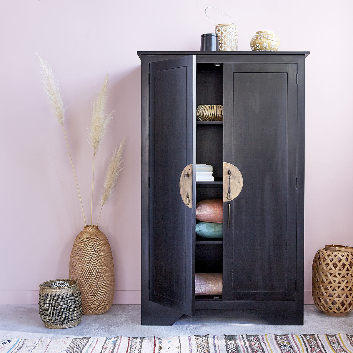 NUSA - Armoire en acajou massif 105 cm