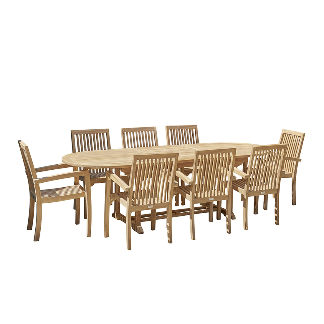 MIDLAND - Salon de jardin en teck massif extensible 8/10 pers