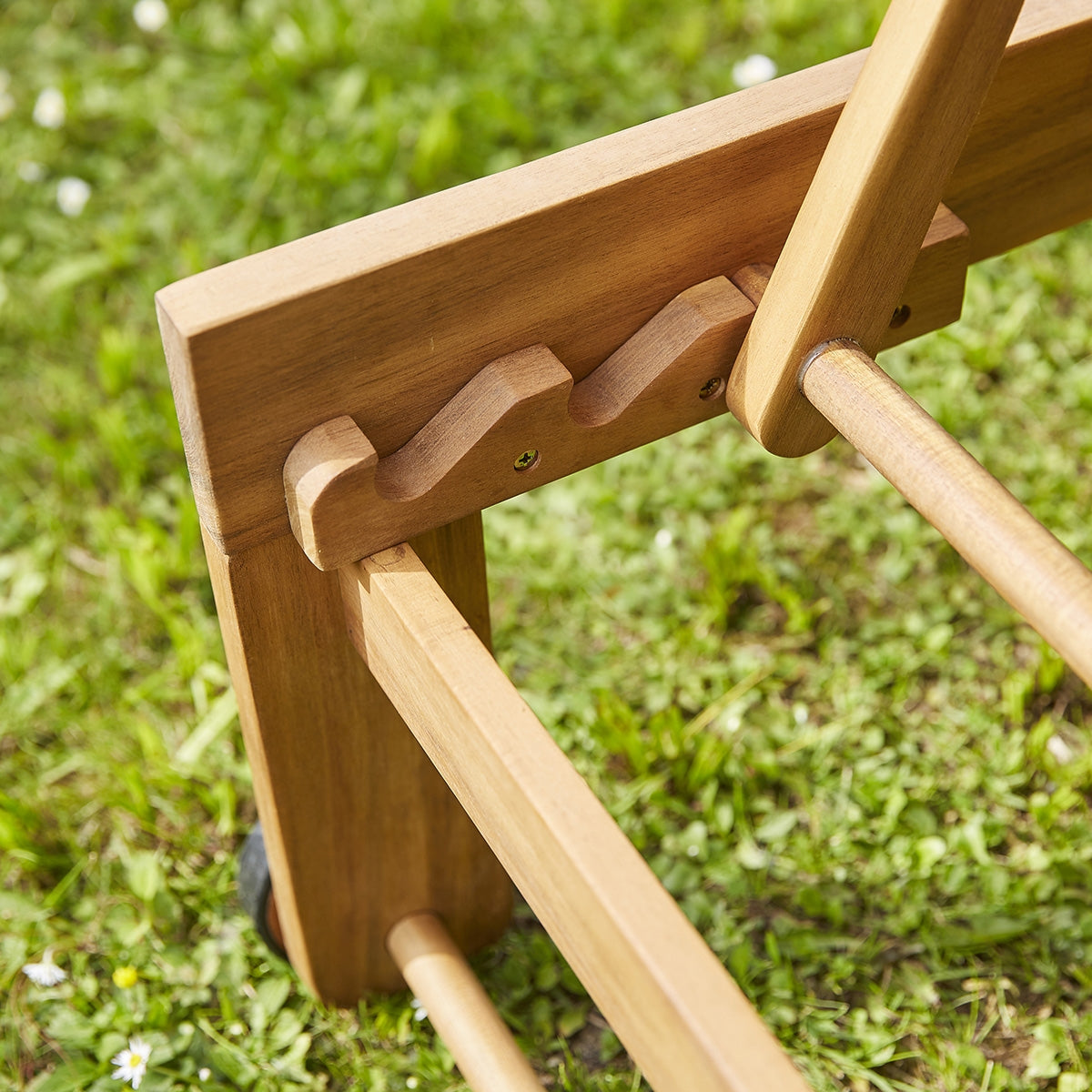 HANOÏ - Bain de soleil en acacia massif et textilène noir (lot de 2)