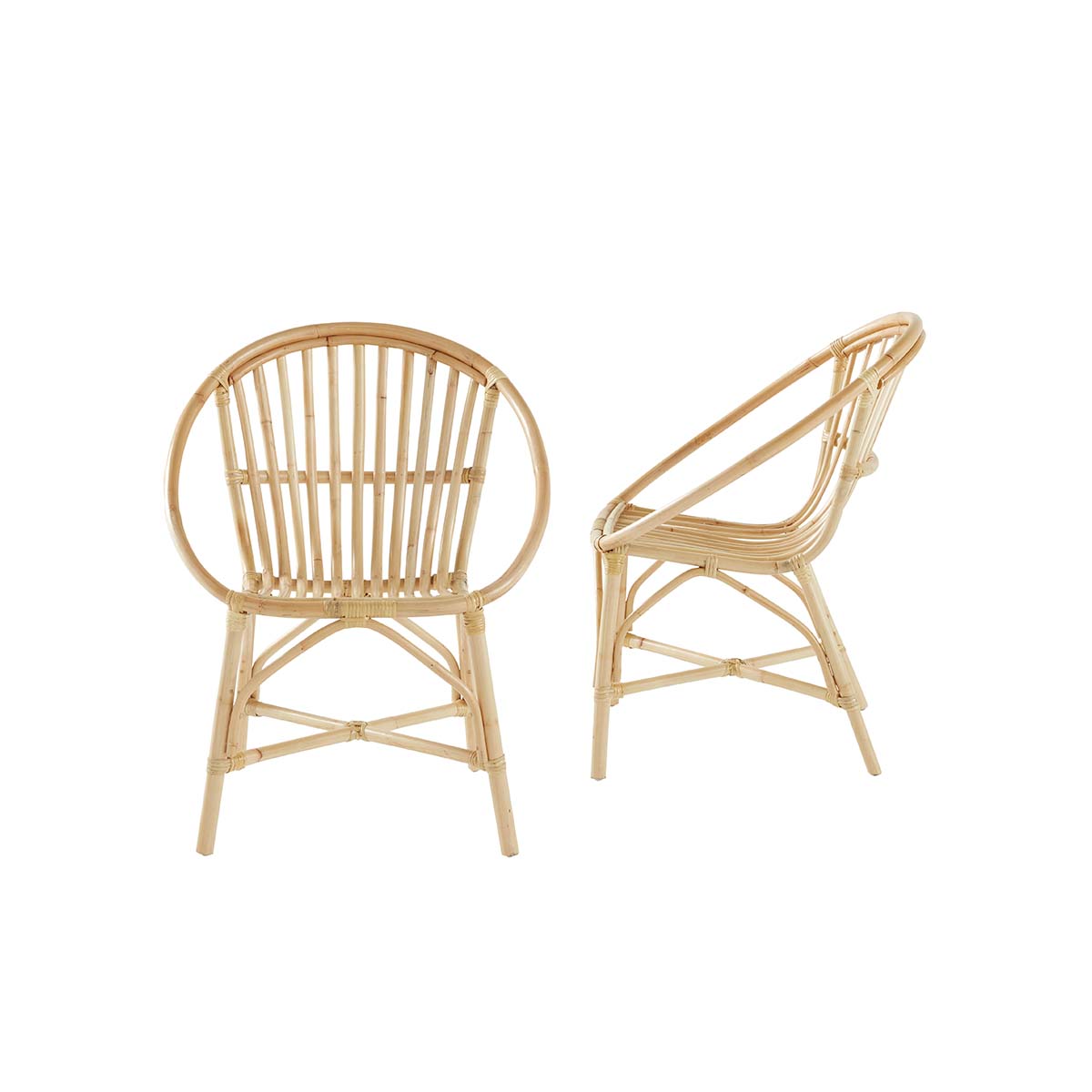 PAOLA - Lot de 2 fauteuils en rotin