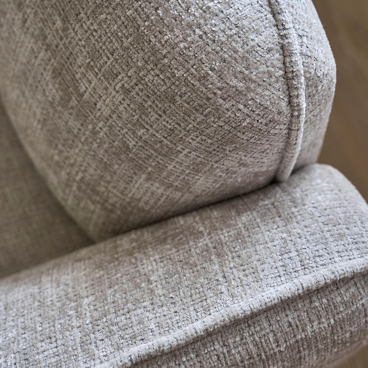 HECTOR - Canapé droit 3 places en velours texturé beige