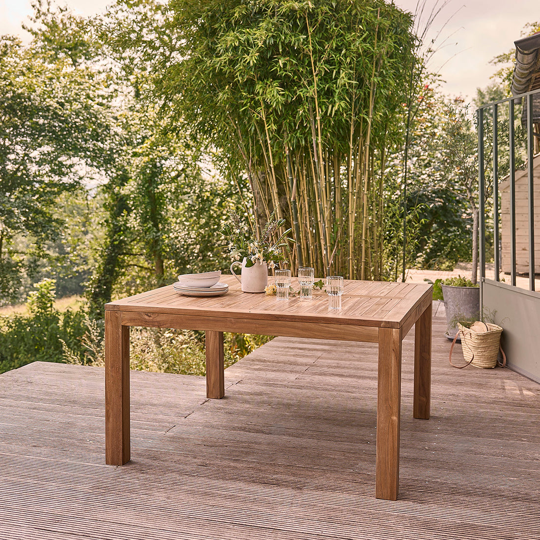 MALTE - Table de jardin en teck massif 8 pers.