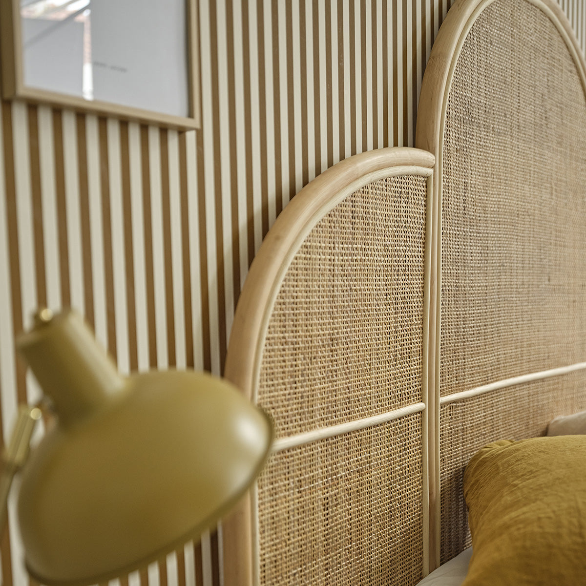 JANE - Tête de lit en rotin et cannage 160 cm