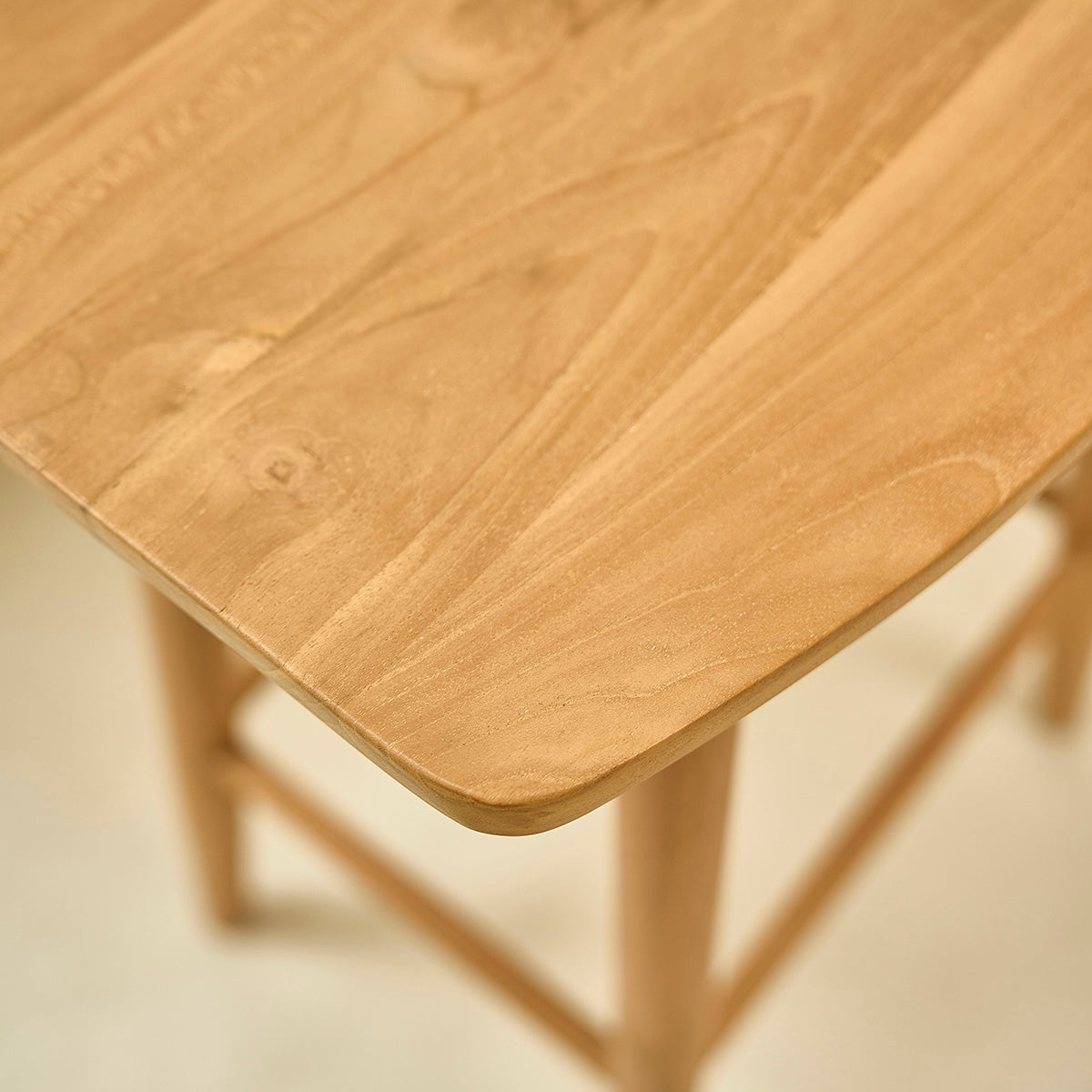 AMBRE - Lot de 2 tabourets en teck massif 75 cm