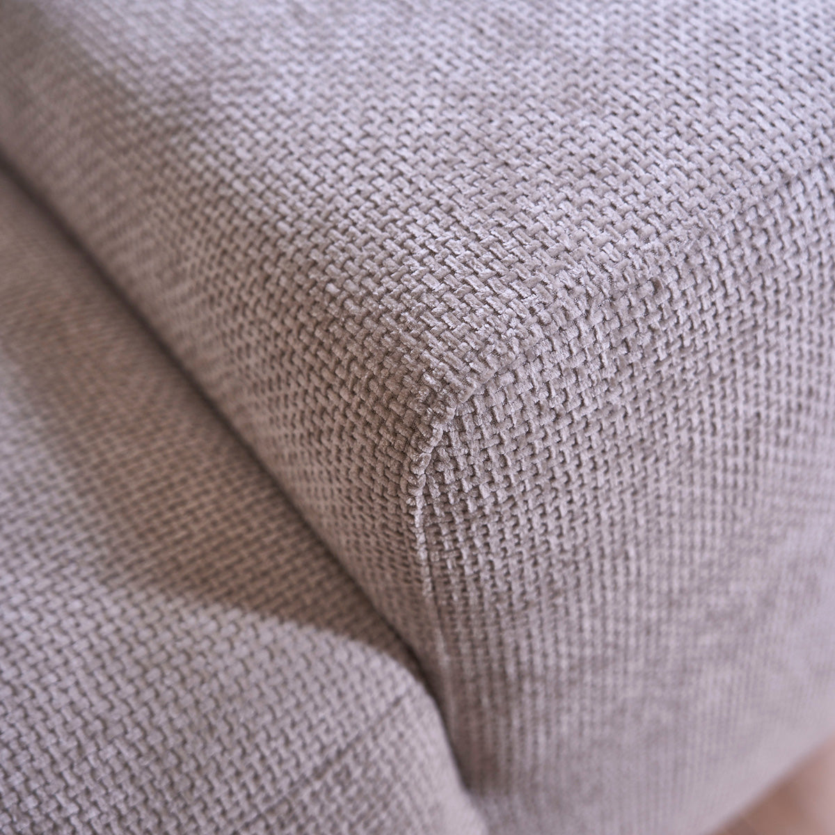 ALPHONSE - Canapé droit 4 places en velours tressé beige