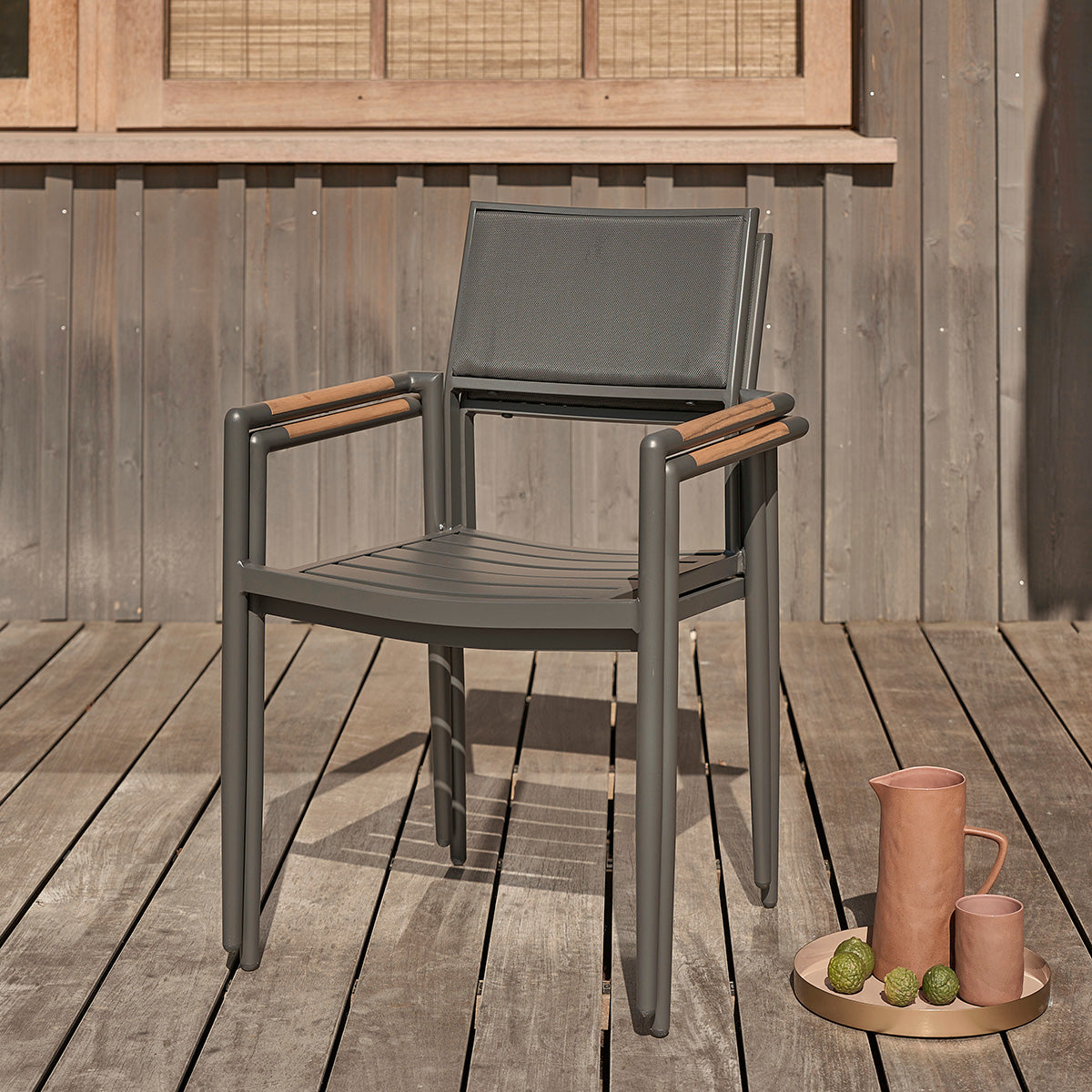SIENA - Fauteuil de jardin en teck massif et aluminium