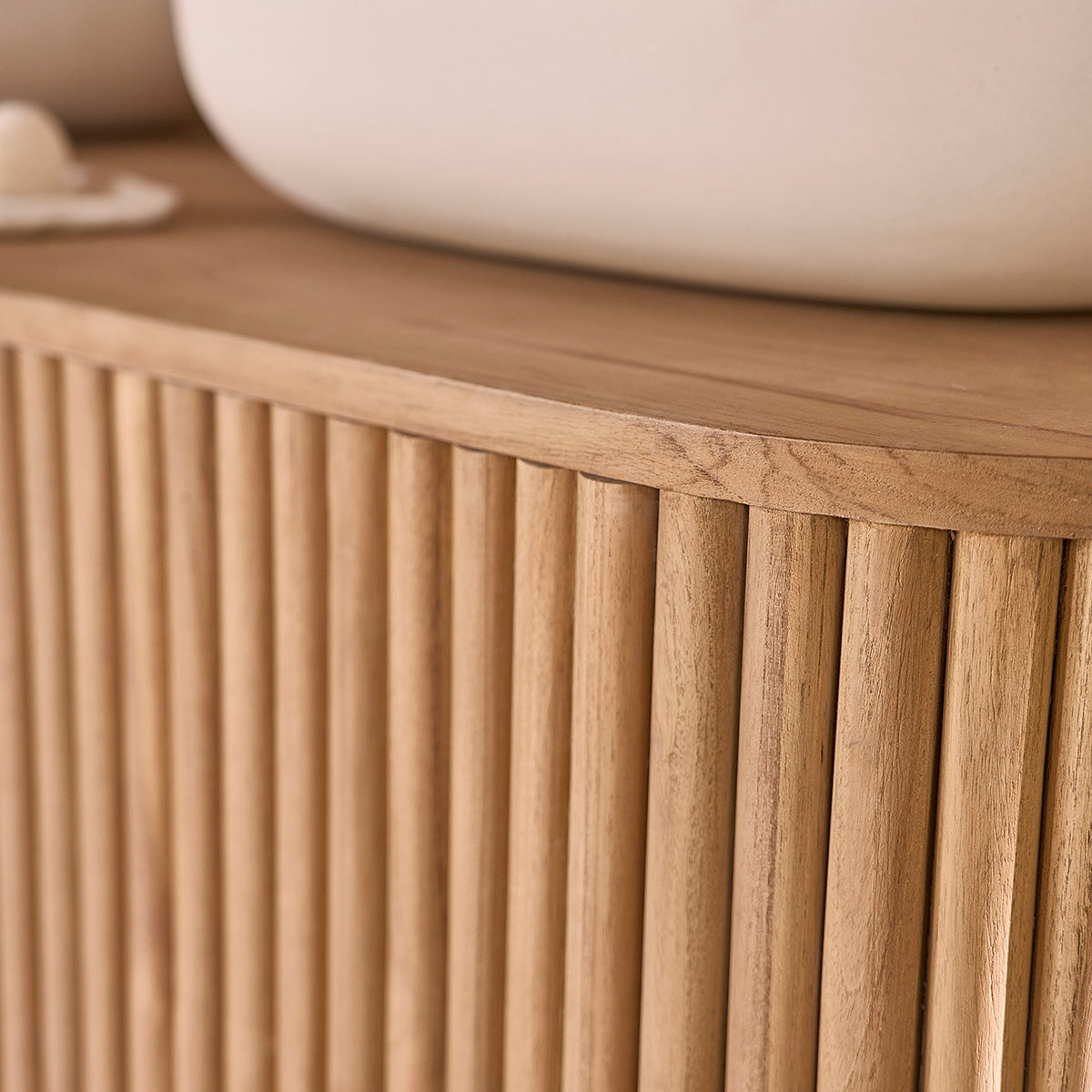 COLINE - Meuble sous vasque en teck massif 140 cm