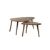Lot de tables basses en mindi massif finition noyer