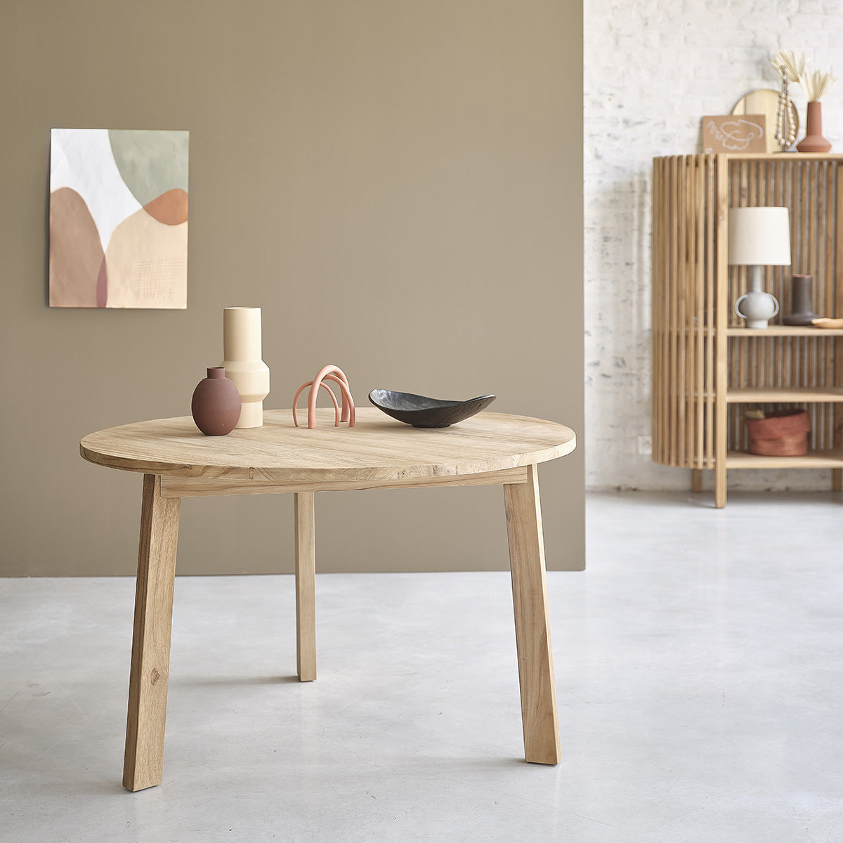 ALDO - Table en teck massif ronde 4 pers.