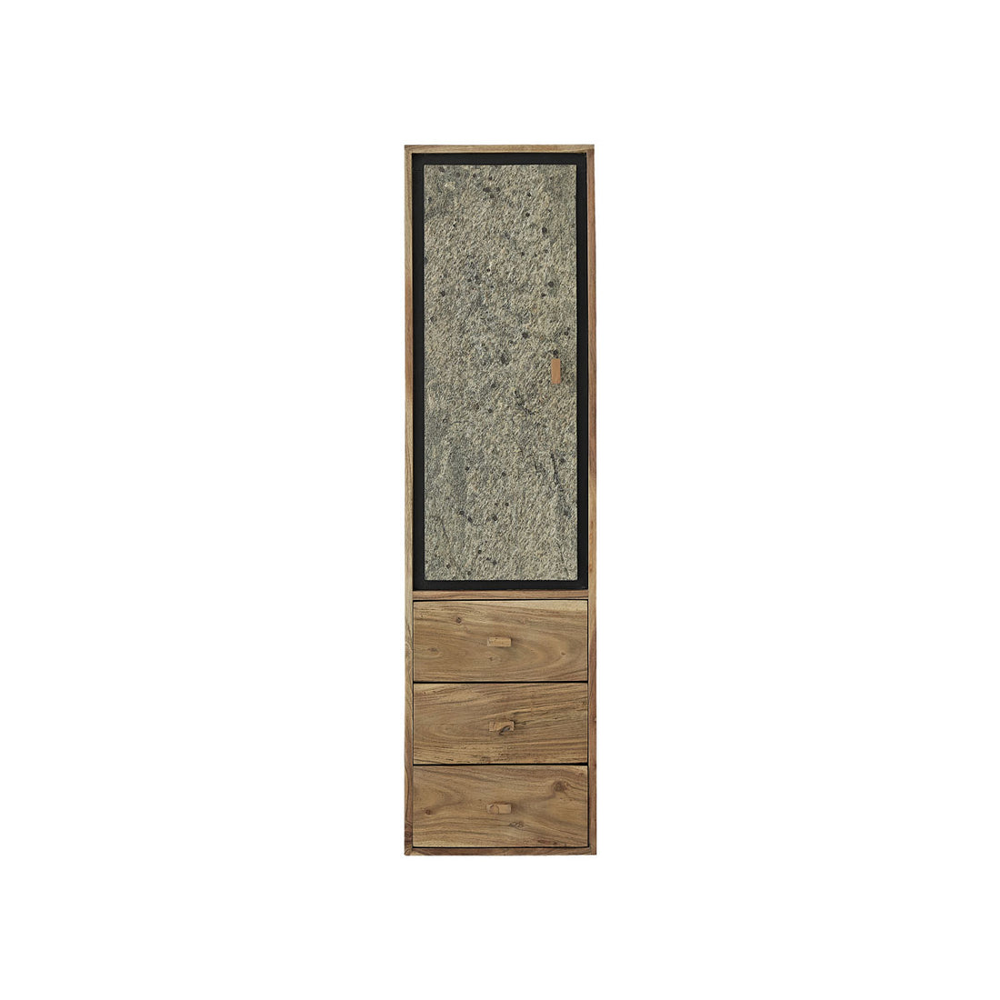 EDEN ROCK - Colonne de salle de bain en acacia massif et pierre 130 cm