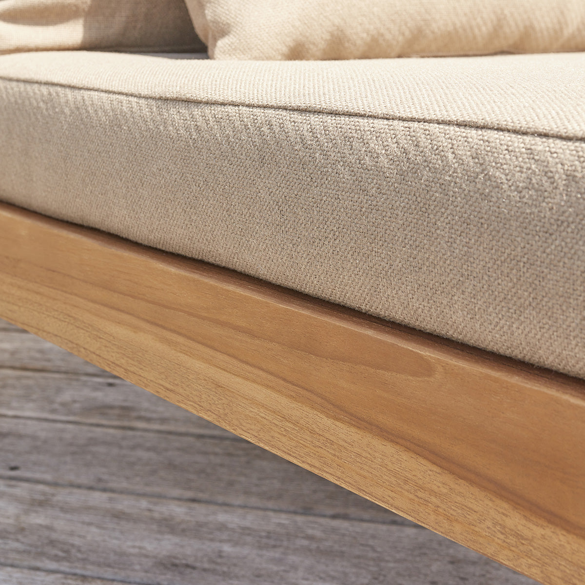 PALMA - Canapé de jardin en teck massif taupe