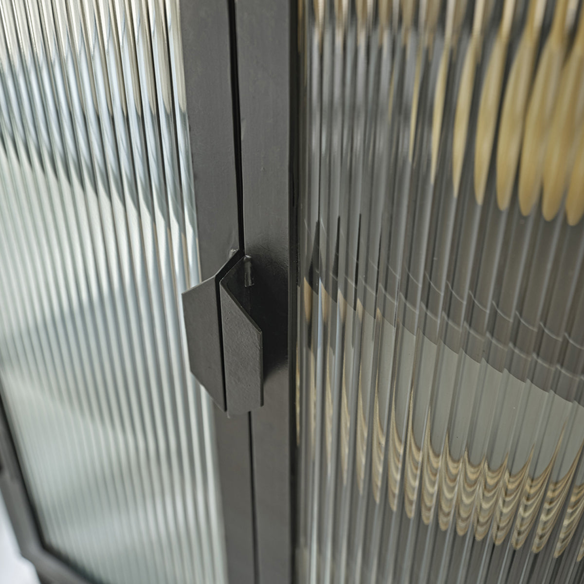 OCTAV - Buffet en métal et verre ondulé 70 cm