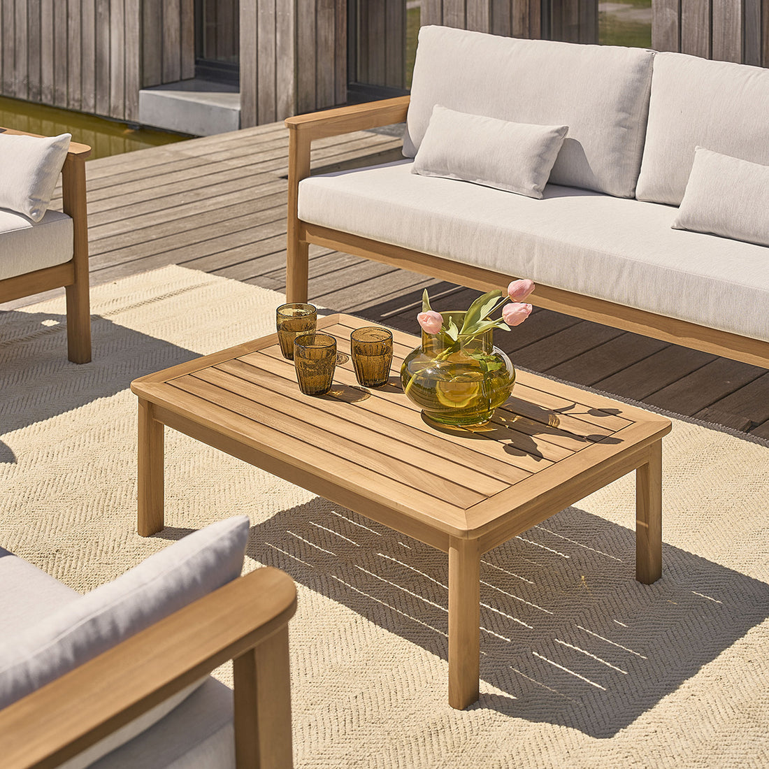 MAORA - Table basse de jardin en teck massif