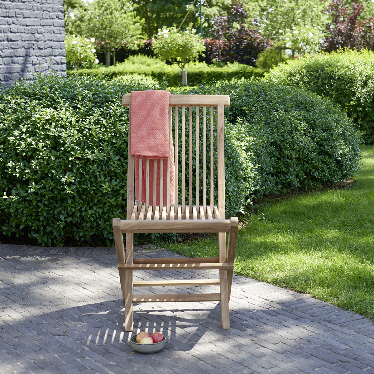 MIDLAND - Chaise de jardin en teck massif pliante (lot de 2)
