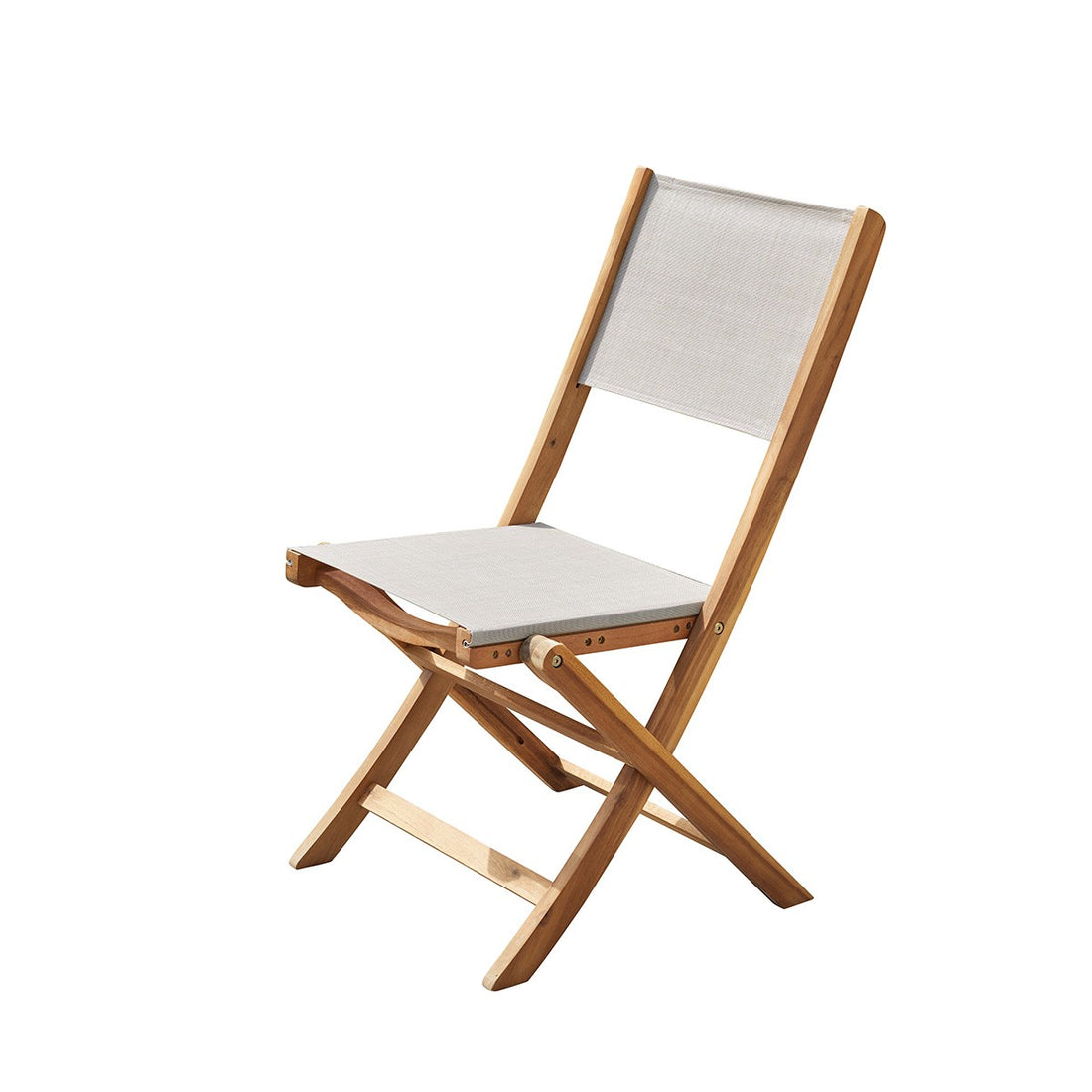 HANOÏ - Chaise de jardin en acacia massif FSC® et textilène gris