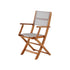Fauteuil de jardin pliant en acacia massif et textilène gris