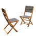 Chaise de jardin en acacia massif et textilène noir pliante (lot de 2)