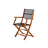 Fauteuil de jardin en acacia massif et textilène noir