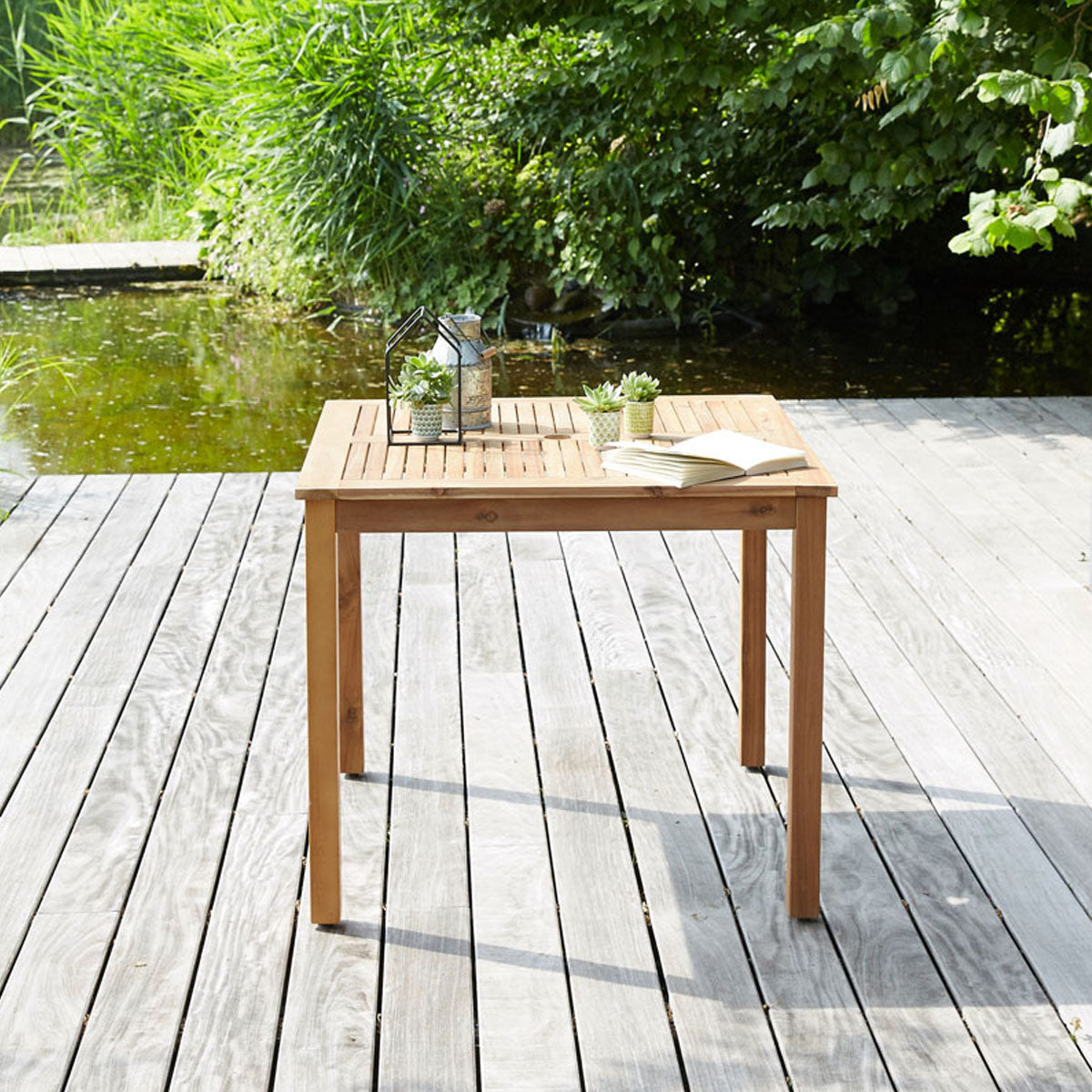 HANOÏ - Table de jardin en acacia massif FSC® carrée 4 pers.
