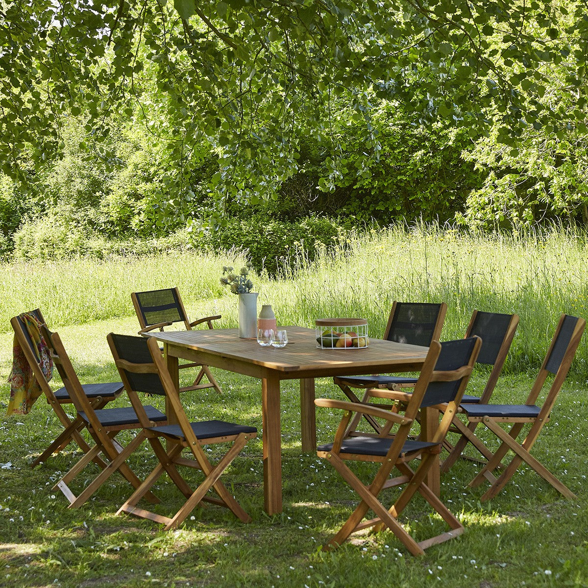 HANOÏ - Table de jardin en acacia massif FSC® extensible 8/10 pers.