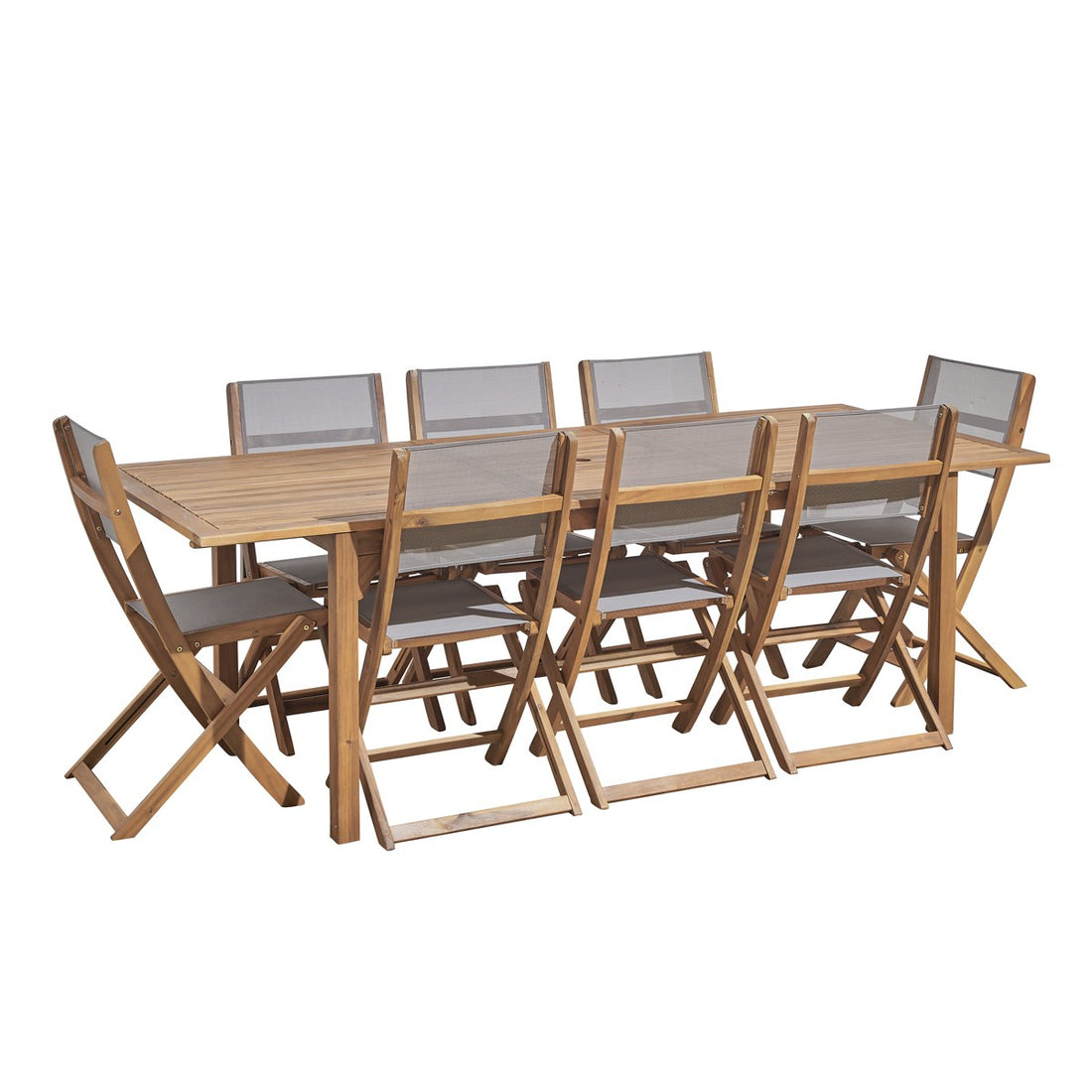 HANOÏ - Salon de jardin en acacia FSC® extensible 8/10 pers.