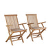 Fauteuil de jardin en teck massif pliant (lot de 2)