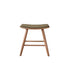 Tabouret de bar en bois de teck assise velours côtelé 45 cm