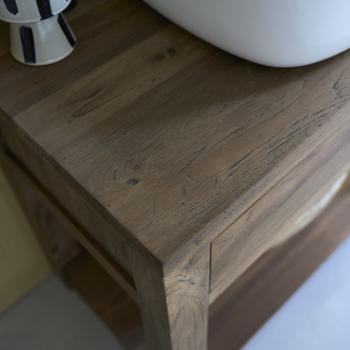 AUSTIN - Meuble sous vasque en teck massif recyclé 90 cm