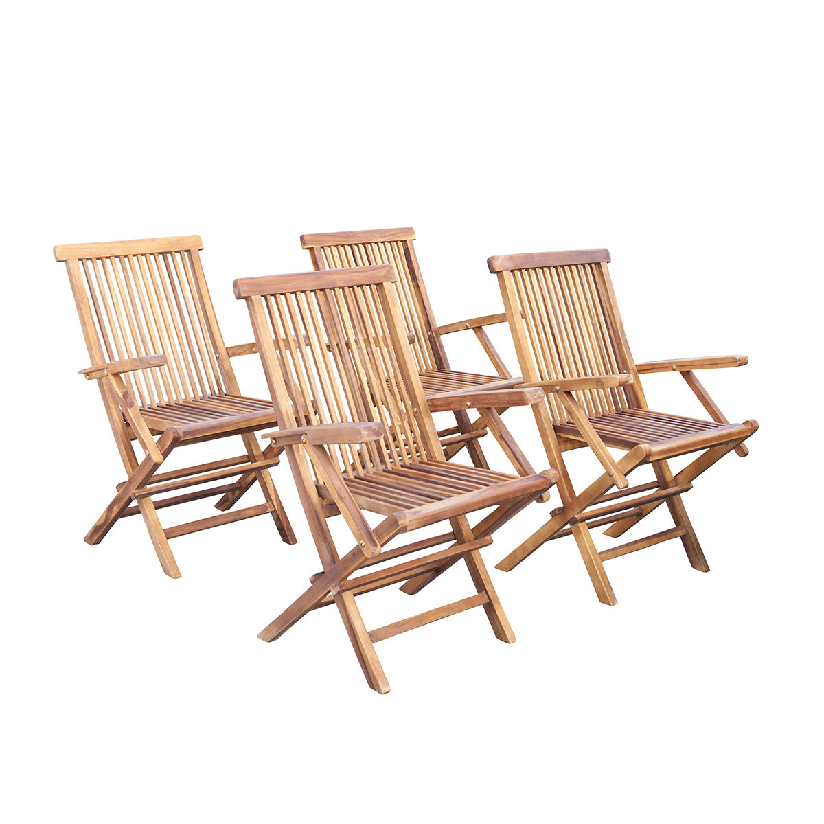 BALI - Fauteuil de jardin en teck huilé massif pliant (lot de 4)