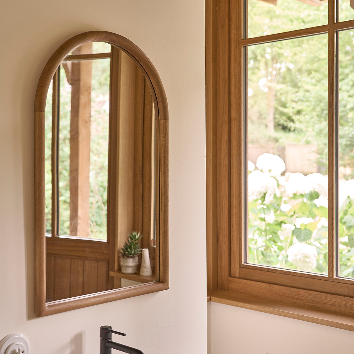 COLINE - Miroir en teck massif 80x50 cm