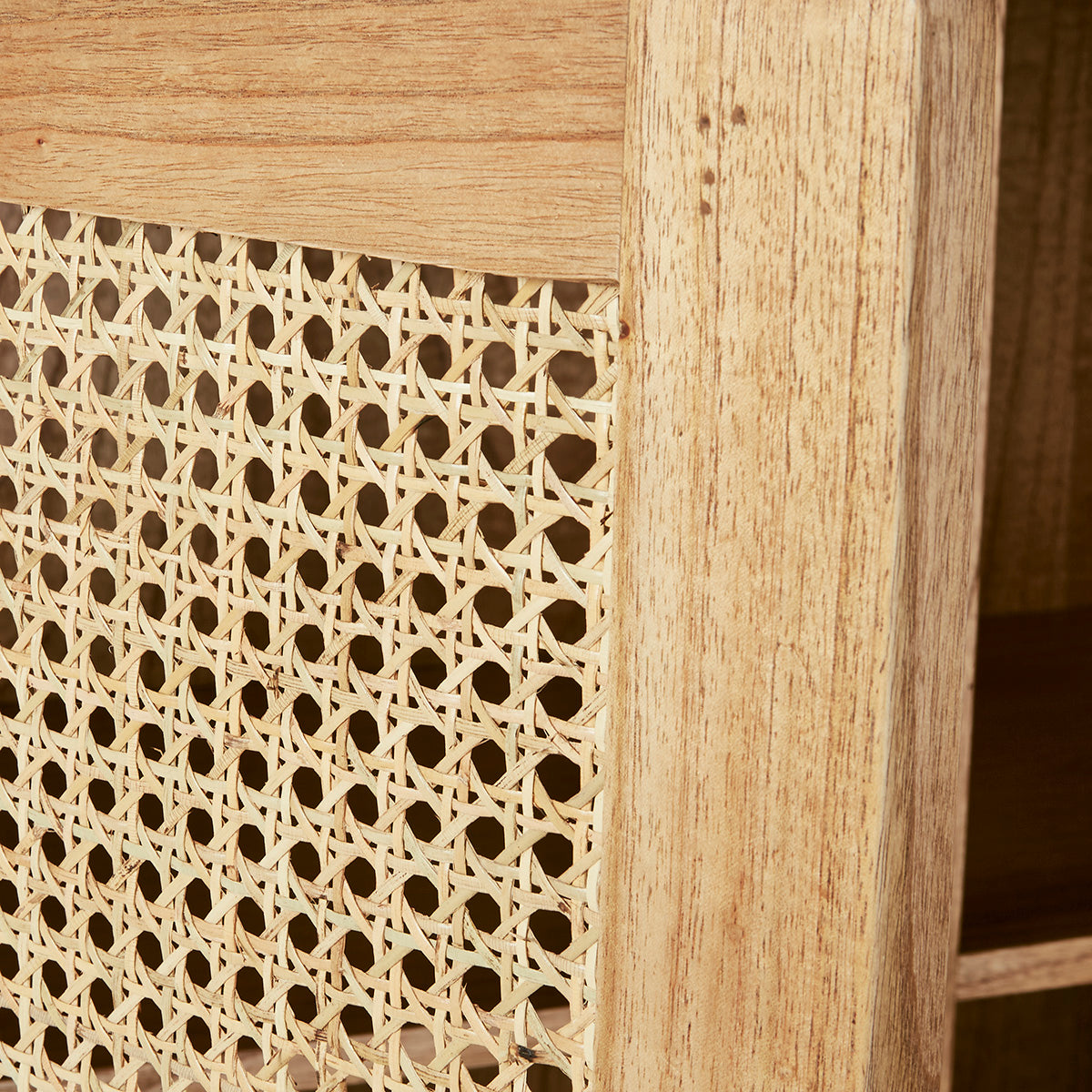 HANA - Buffet en mindi massif et cannage 135 cm