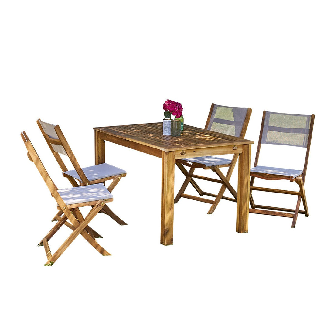 HANOÏ - Salon de jardin en acacia extensible 6/8 pers.