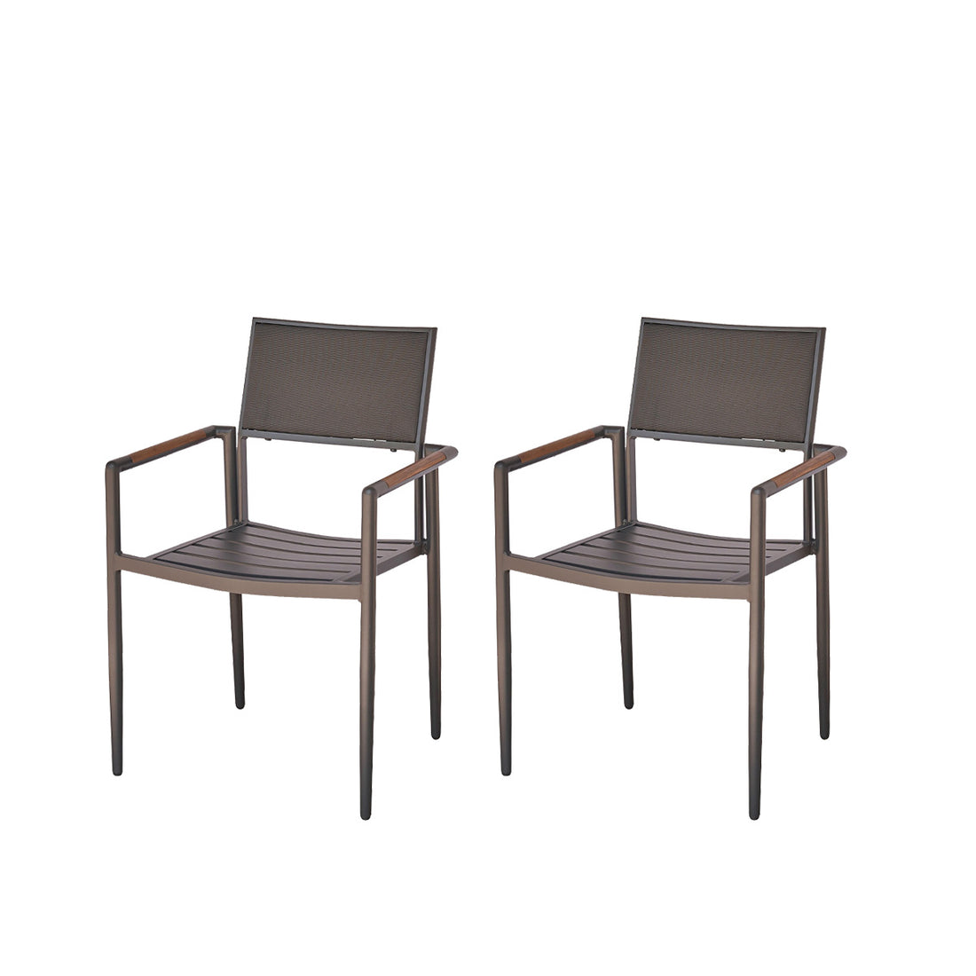 SIENA - Fauteuil de jardin en teck massif et aluminium (lot de 2)