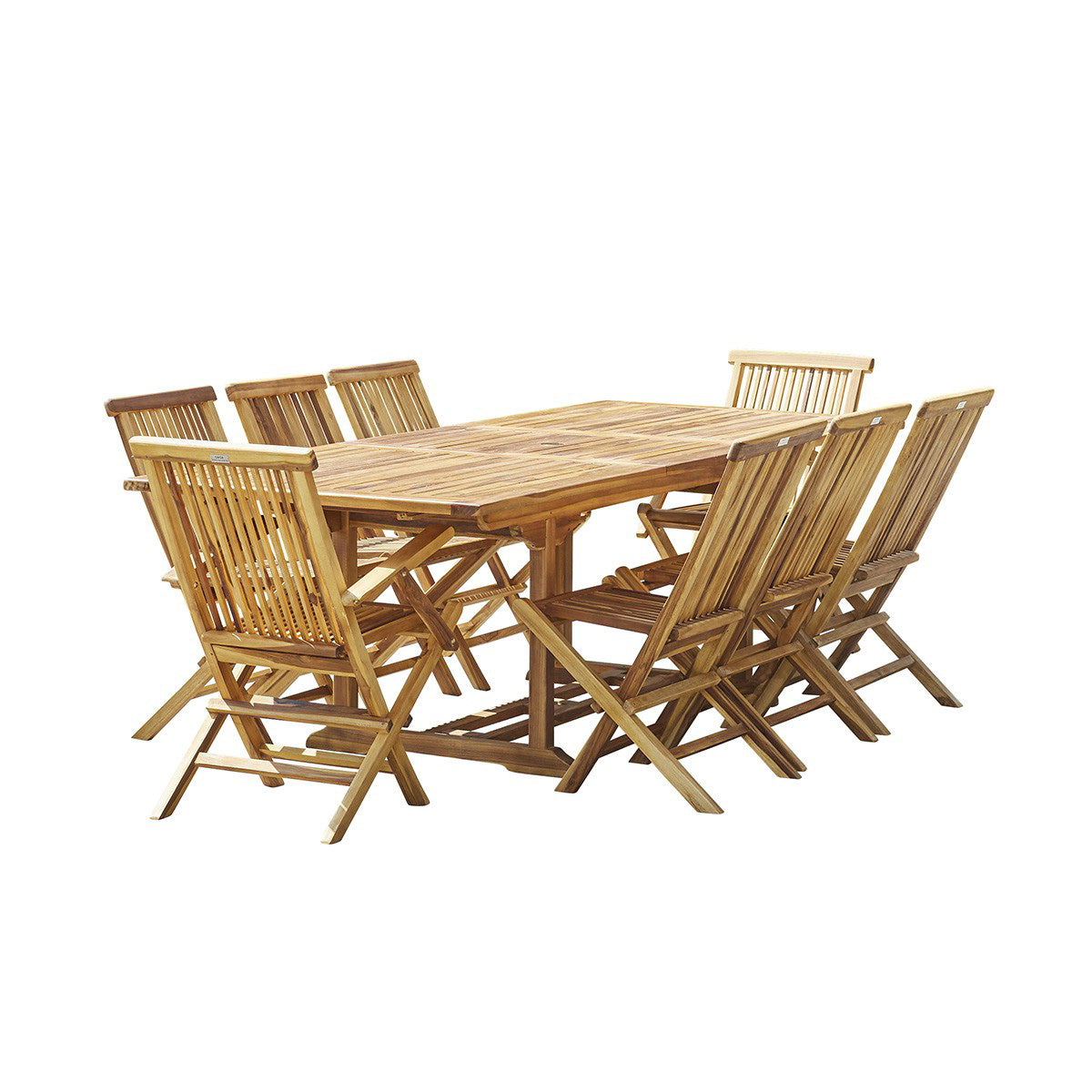 BALI - Salon de jardin en teck massif extensible 8/10 pers.